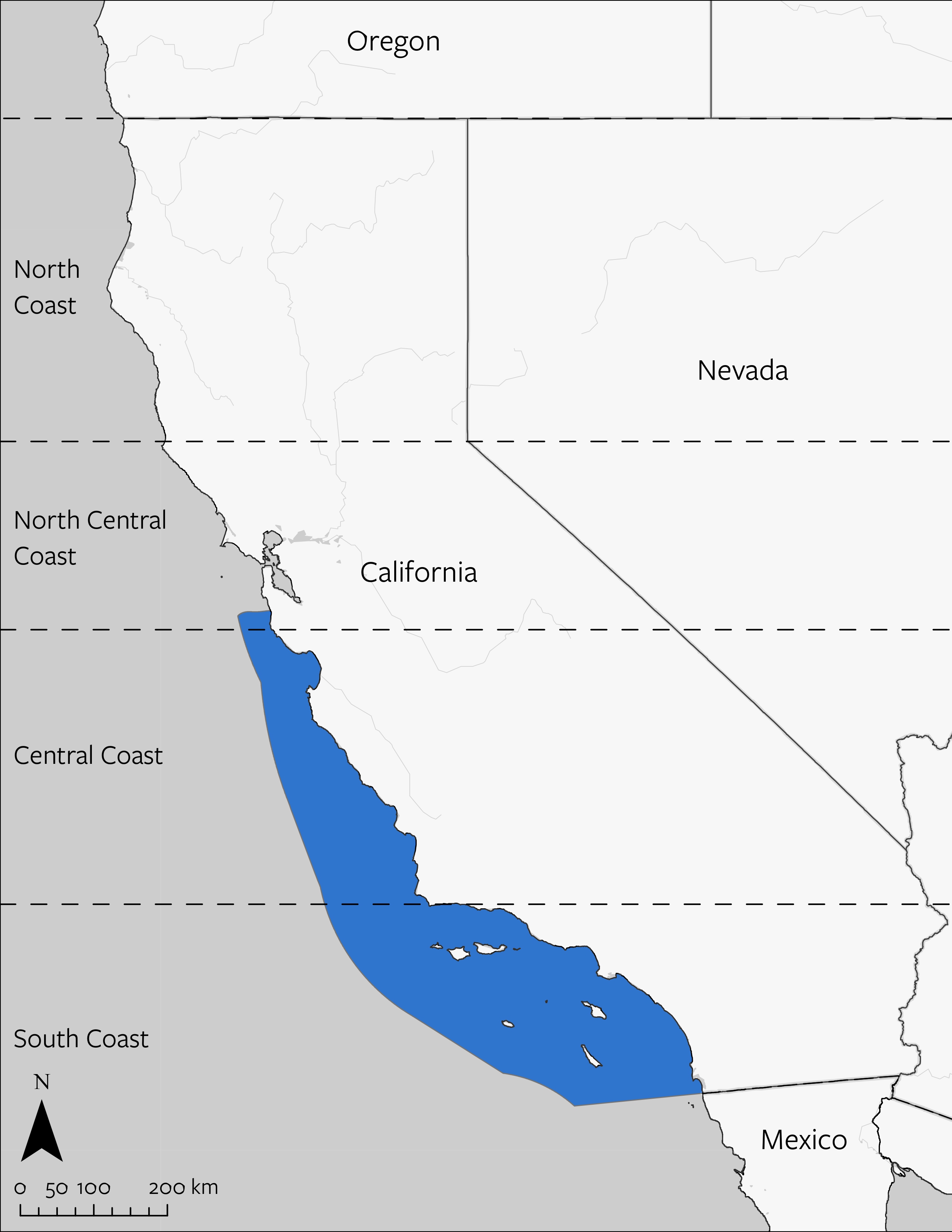 California Sheephead's geographic range in California